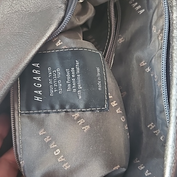 Hagara Embossed and Smooth Metallic Hobo Shoulder Bag - Picture 10 of 14